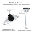 thumbnail image 5 of Rosec Jewels Real Black Onyx Oval Engagement Ring for Women - 1 Ct - Black Onyx Diamond Ring - AAA Grade - with Jewelry Box, 925 Sterling Silver, US 4.00, 5 of 8