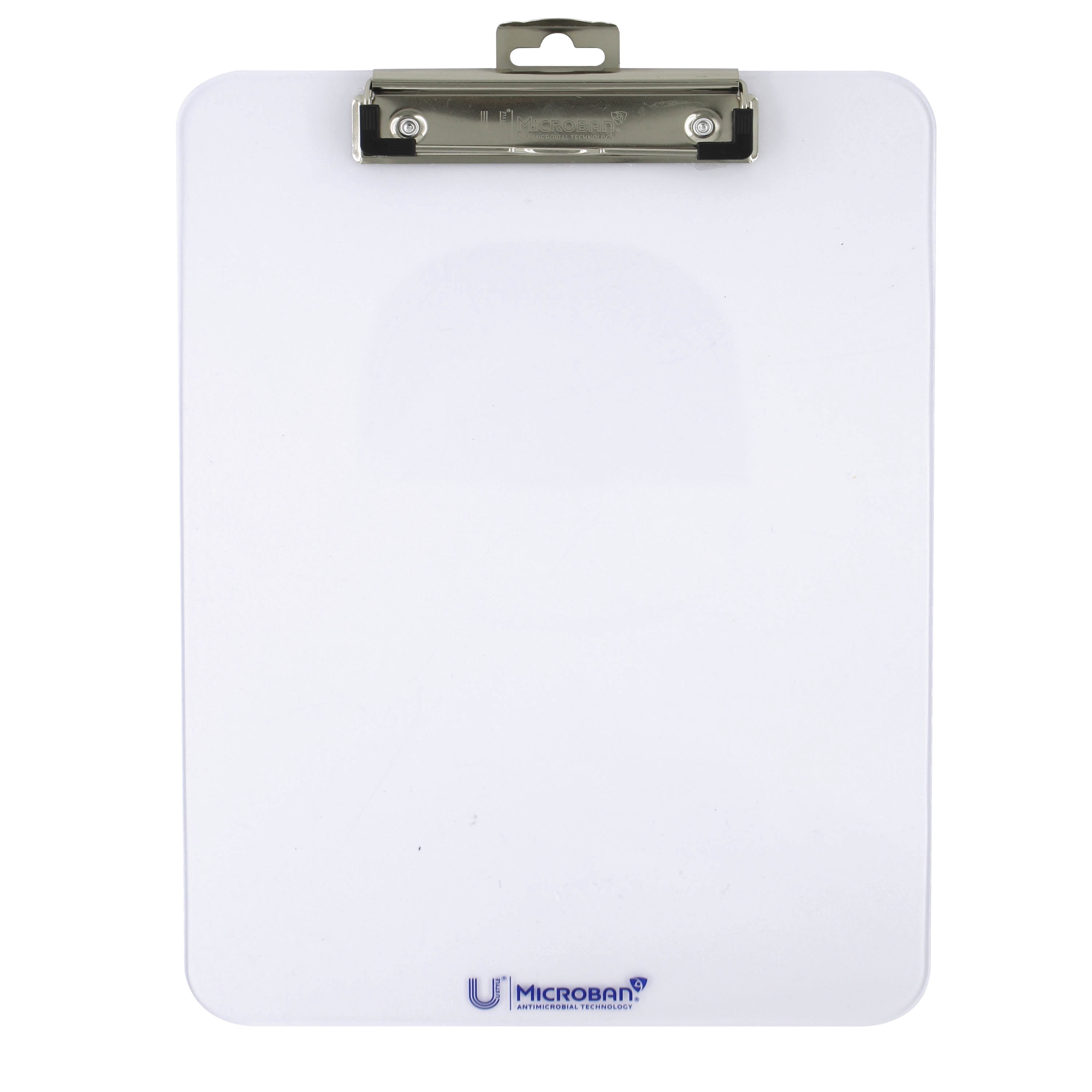 U Style Antimicrobial Acrylic Clipboard with Microban ®, 12.44" x 8.89", Low Profile Clip, Clear