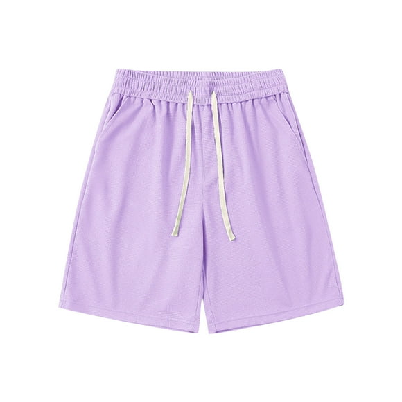 Deals of The Day Clearance! Men’s Solid Color Casual Fashion Loose Elastic Waist Pockets Exercise Shorts Pants, Comfortable Gym Shorts for Men, Casual Beach, Sports, or Daily Wear
