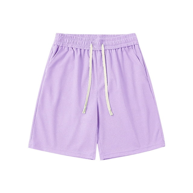 Styesk Mens Shorts Men Solid Color Casual Fashion Loose Elastic Waist Pockets Exercise Shorts Pants