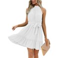 thumbnail image 2 of Coduop Women Summer Casual Short Dress Sleeveless Flowy A-Line High Waist Dress, 2 of 5