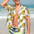 thumbnail image 5 of Lsque Gold Dots and Leaves pattern Hawaiian Shirt for Men, Unisex Summer Beach Casual Short Sleeve Button Down Shirts-XX-Large, 5 of 9