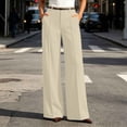 thumbnail image 2 of LEAVINGSUO Straight Leg Pants for Women Plus Size Women's High-waisted Casual Work Trousers With Pockets Suitable For Everyday Wear Khaki XL, 2 of 7
