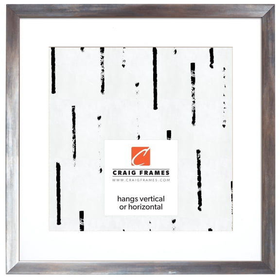 Craig Frames Alloy, 20x20 inch Picture Frame Matted for a 16x16 Photo, Gunmetal