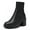 BLACK/PU, variant on Women’s Chelsea Platform Ankle Boots Chunky Heel Elastic Side Lug Sole