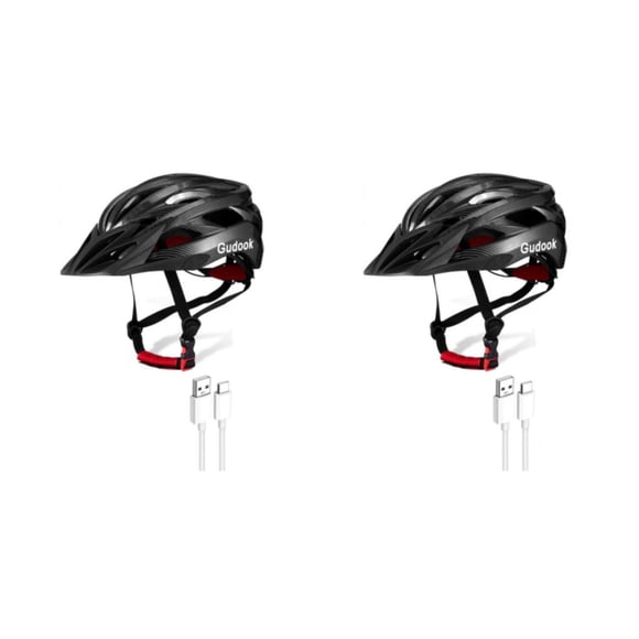 Casco de ciclismo Greeniant con luces Negro Rojo Azul Blanco Blanco Verde M L