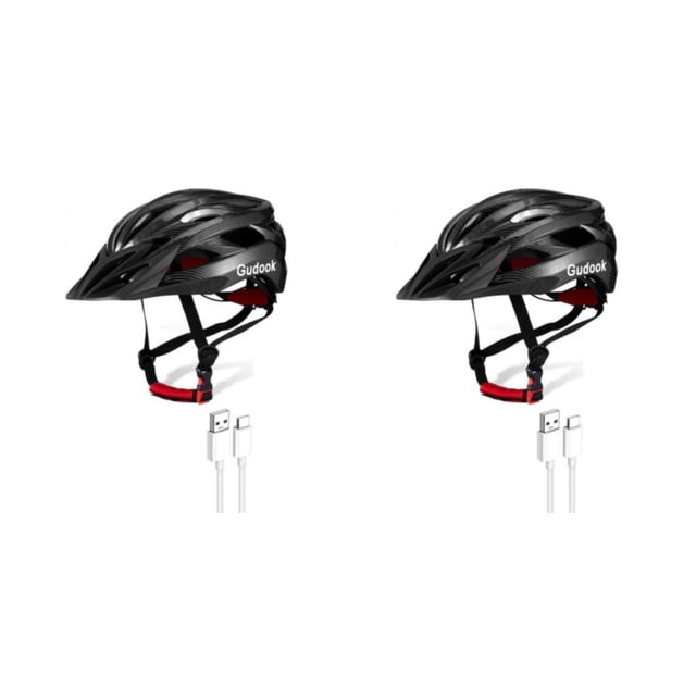 Sonducket Casco de ciclismo con luces, cascos de bicicleta de carretera de montaña, seguridad de carga, gorras de monopatín de bicicleta Type7 NO7