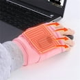 thumbnail image 5 of AuroraX Pink Usb Heated Fingerless Gloves with Digital Display Rechargeable Warm Winter Gloves for Women Men Cold Weather Glove for Women Men, 5 of 5