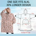 thumbnail image 4 of Oversized Wearable Blanket Hoodie,Pink Christmas Gingerbread Pattern Sherpa Blanket Hoodie with Super Pockets,Super Warm Fuzzy Pullover for Women & Men, 4 of 6