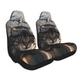 thumbnail image 2 of Sikiie Pilot Cat In Vintage Plane Car Seat Covers 2PCs Front Car Seat Covers Universal fit for Most Cars SUVs and Trucks-1, 2 of 9