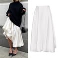 thumbnail image 3 of Women Maxi Skirt Women's Maxi Skirt Solid Color Satin Style Long Skirt for Spring Autumn Versatile Sweet Women's A-line Skirt for Wear Long Skirt, 3 of 8