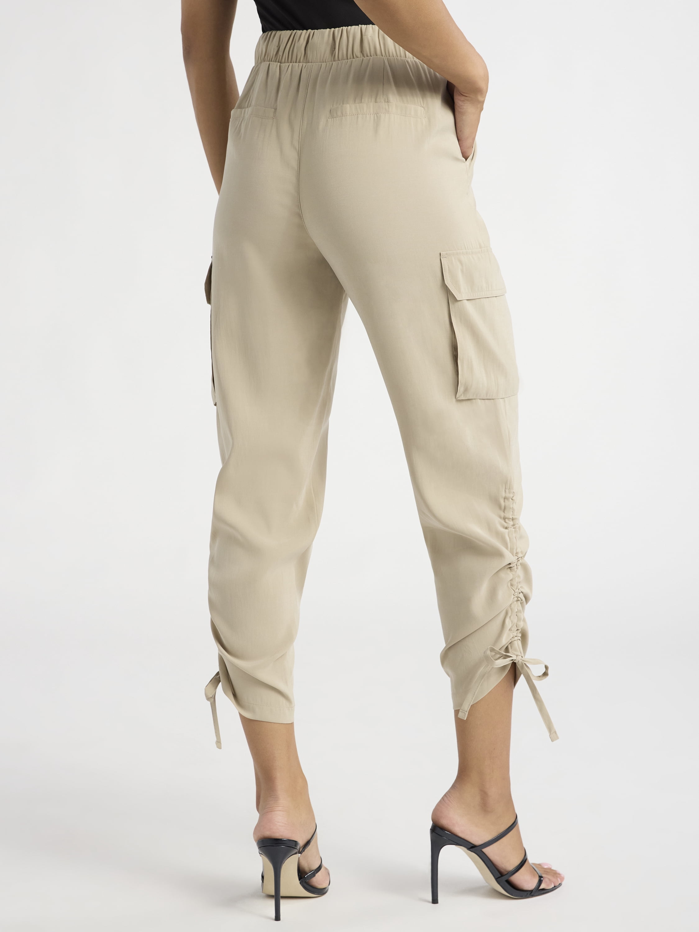 Sofia Jeans Women's Super High Rise Luxe Cargo Pants, 27" Inseam, Sizes XS-XXXL