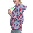 thumbnail image 2 of Lsque Cartoon Lobsters 2 Pattern Casual Women's Hoodie,Hooded Sweatshirt with Kangaroo Pocket,Pullover Hoodie with Eye-catching Drawstrings-Large, 2 of 7