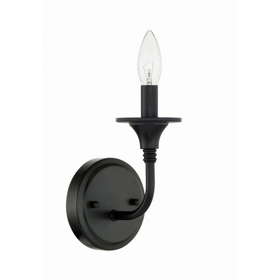 Craftmade Jolenne 1 Light Wall Sconce, Flat Black, Damp rated, 57061-FB