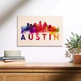 thumbnail image 2 of Austin, Skyline Abstract, Large Letters Birch Wood Wall Sign (12x18 Rustic Home Decor, Ready to Hang Art), 2 of 5