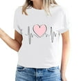 thumbnail image 2 of Miluxas Womens Valentine's Day Graphic Tees Short Sleeve Heart Printed Shirts Blouse Tops White 14(XXXL), 2 of 5