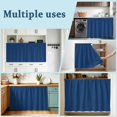 thumbnail image 6 of Navy Blue Small Sink Skirt, Bathroom Vanity Cabinet Adhesive Curtain, Modern Rustic Deep Blue Solid Cover Utility Under Sink Cover Decorative Kitchen Cabinet Curtains 10"x11", 6 of 8