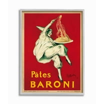 Stupell Industries Pates Baroni Vintage Poster Food Design Graphic Art Gray Framed Art Print Wall Art, 11x14, by Marcello Dudovich
