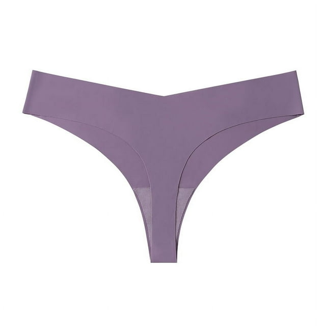 Zhuge Ropa interior sin costuras para mujer, bragas sexys de encaje estilo hipster, tanga, bragas, ropa interior para mujer, 3 piezas (lila, morado, L)