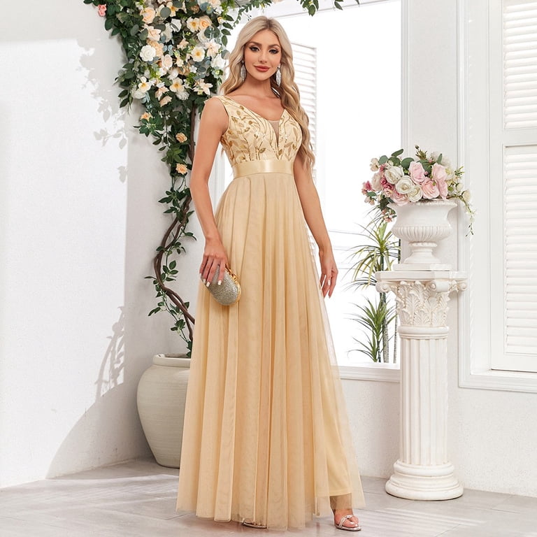 knee length dresses for ladies Royal Blue Tulle A-Line Long Prom Dress With Slit,Maxi Dress Formal Pa –  jkprom main image 0