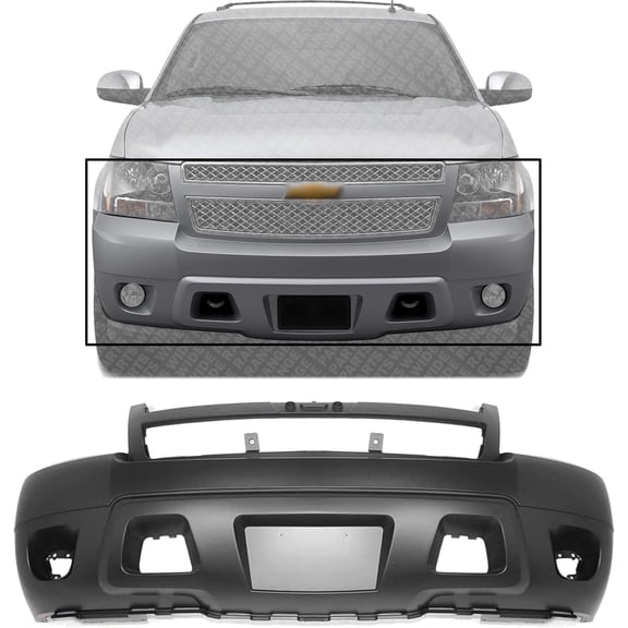 Front Bumper Cover Primed Direct Replacement Compatible With 2007-2014 Chevrolet Tahoe/Suburban 1500 GM1000817 25814570
