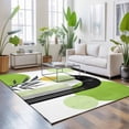 thumbnail image 3 of Area Rugs 2.7'x5', Boho Middle Century Carpet Runner Indoor Outdoor Rugs Home Decor Aesthetic, Abstract Green Geometric Botanical Non Slip Mats Washable Accent Rug for Living Room Bedroom, 3 of 8