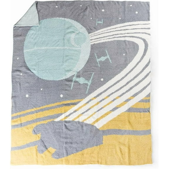Star Wars Death Star Battle Feather Knit Throw - Soft & Cozy Décor
