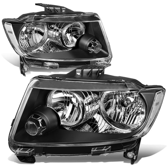 NUVISION for 11-13 Jeep Grand Cherokee Black Housing Clear Corner Headlight Head Lamps