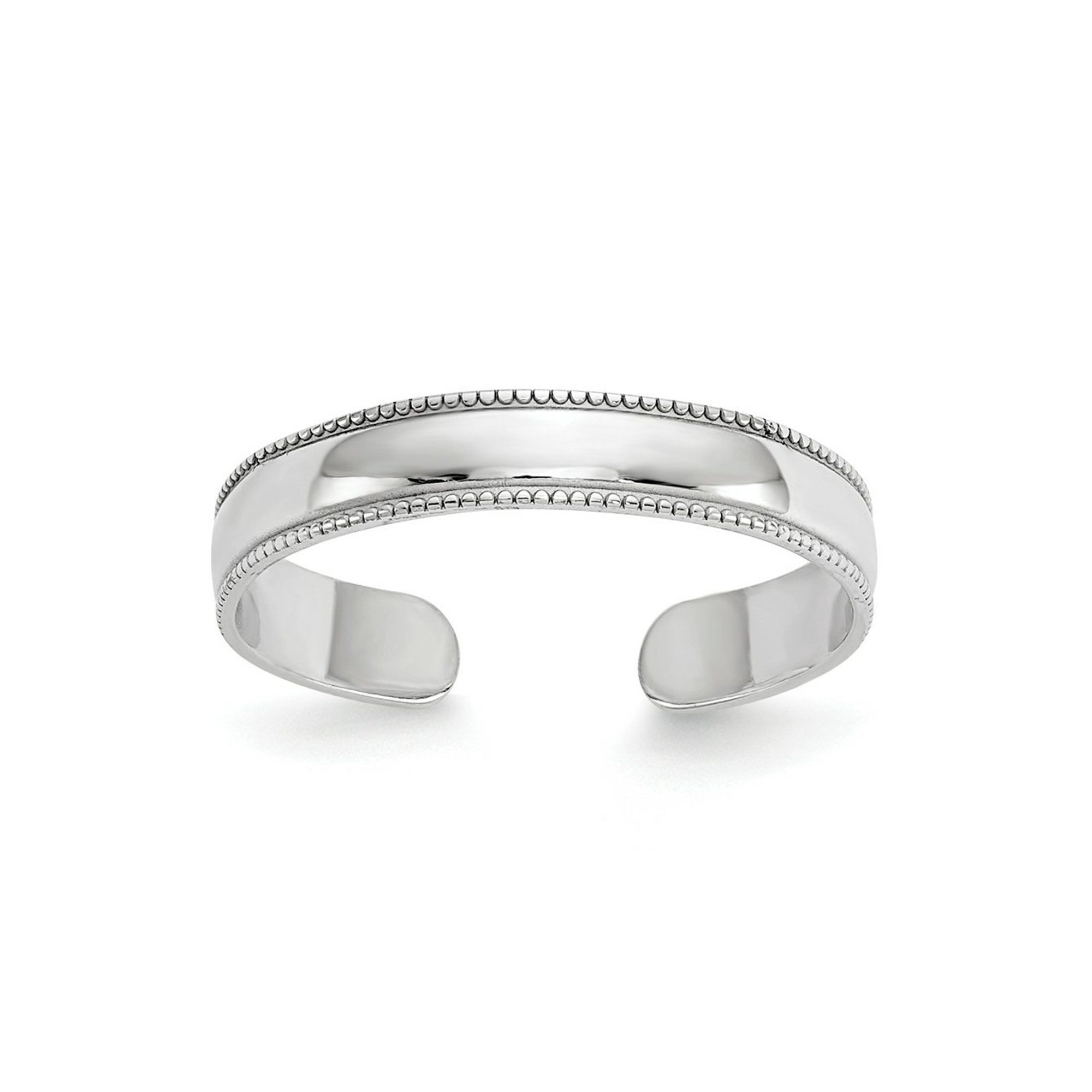 FJC Finejewelers 10 kt White Gold Mill Grain Adjustable Toe Ring 3 mm