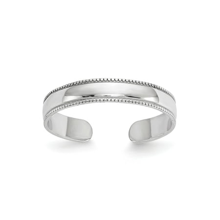 FJC Finejewelers 10 kt White Gold Mill Grain Adjustable Toe Ring 3 mm