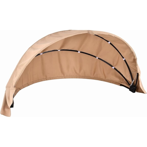 Outdoor Daybed Replacement Canopy, Outdoor Patio Wicker Daybed Canopy, Top Cover Compatible with Patio Round,| Customization | (Beige)