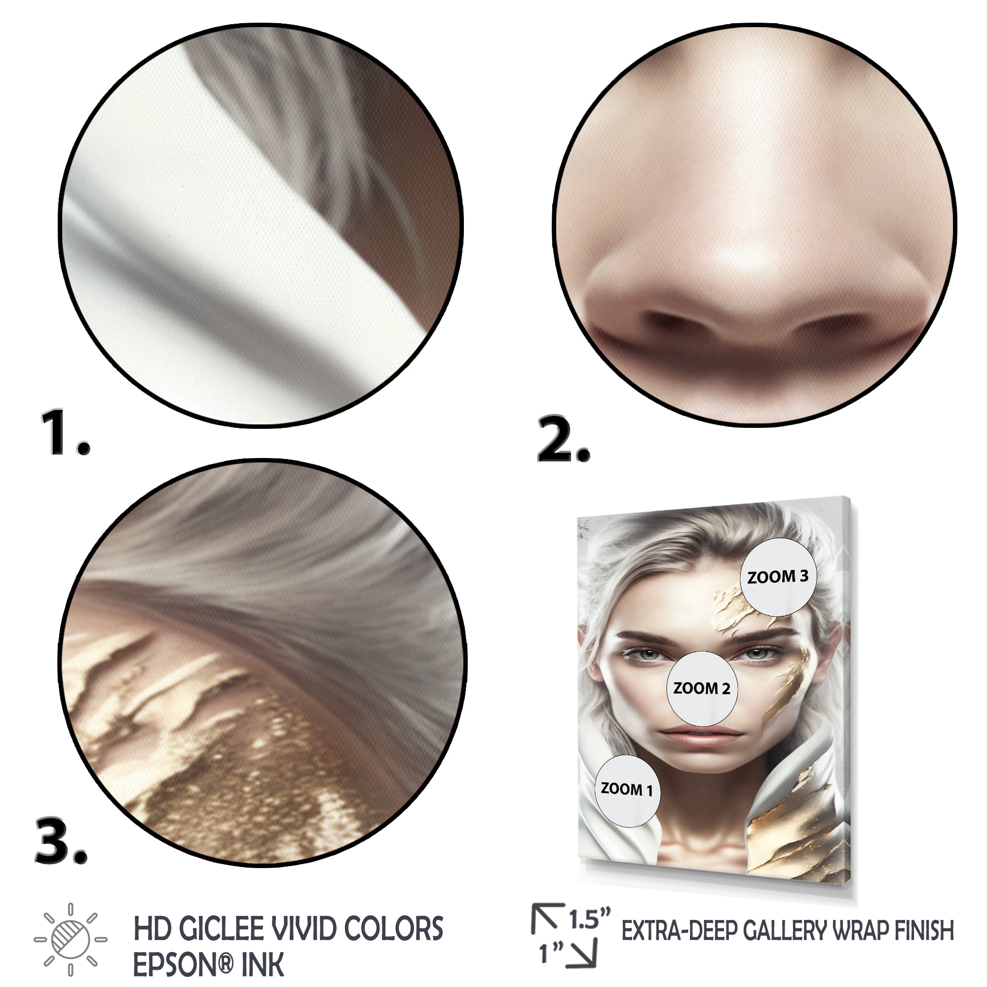 Designart Abstract Geode Gold On Face I Canvas Wall Art