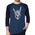 thumbnail image 1 of LA Pop Art Men's Raglan Baseball Word Art T-shirt - Heavy Metal Genres, 1 of 2