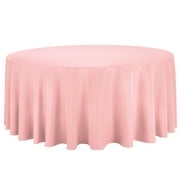 132 in. Round Polyester Tablecloth Pink