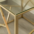 thumbnail image 5 of Modern Square End Side Table, Tempered Glass Top Metal Coffee Table, Gold, 5 of 7