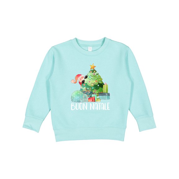 Inktastic Buon Natale Cute Santa and Christmas Tree Toddler Sweatshirt