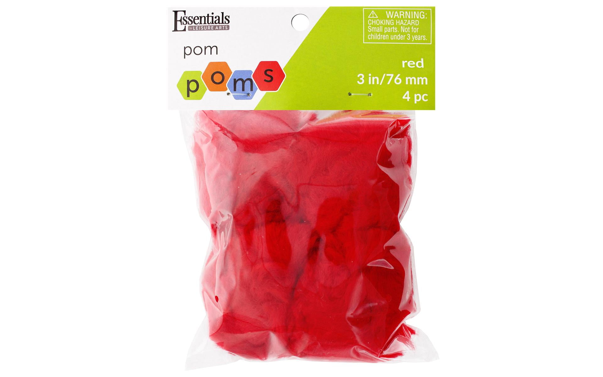 Leisure Arts Red Craft Pom Poms (4 Pieces)