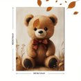 thumbnail image 3 of Qisvanset 12x16 Inch 2D Flat Framed Canvas Art, Earth Tone Teddy Bear Bow Coquette Neutral Boy Nursery Wall Art Decor, 3 of 5