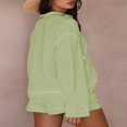thumbnail image 3 of Sweat-shirt et Short à Col en V Deux Pièces pour Femme, 3 of 5