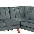 thumbnail image 4 of Dark Gray Velvet Sectional Sofa - 2PC Living Room Furniture, 111"W x 85"D, Plush Velvet Upholstery, Durable Wood Frame, Perfect for Apartments &amp; Lounges, 4 of 6