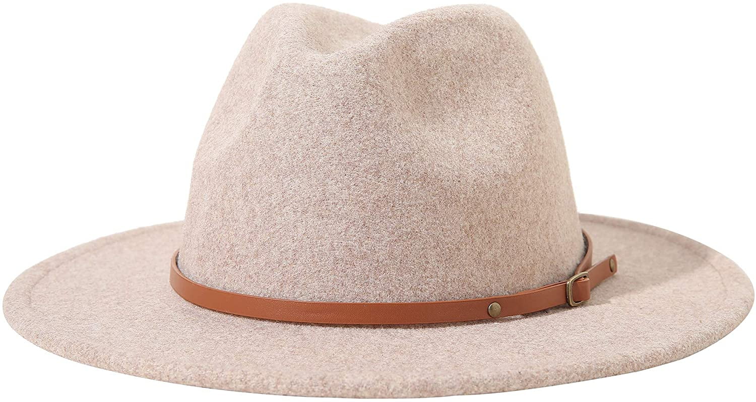 Women Lady Classic Wool Fedora Hat with 