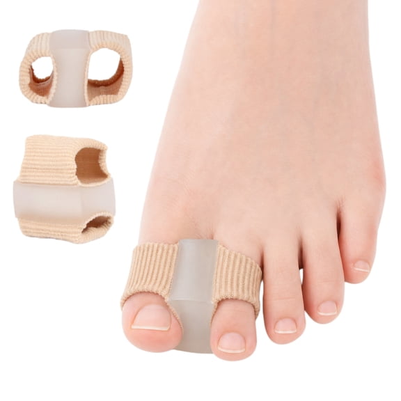 Manss 2pcs Bunion Toe Corrector, Gel Toe Separators for Women & Men, Toe Straightener Toe Spacers with 2 Loops for Feet, Small