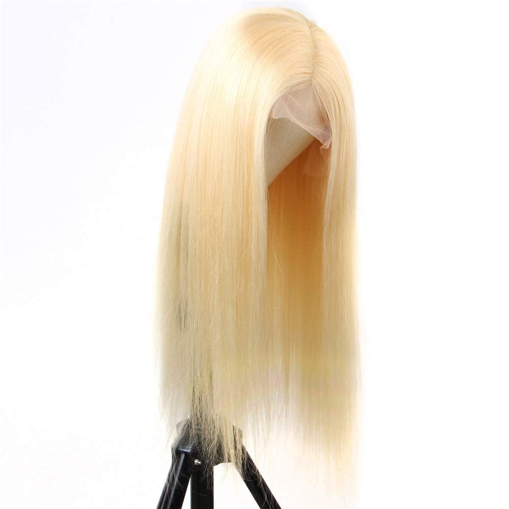 613 Blonde Human Hair Wigs Blonde 13x1 Lace Front Wig Human Hair Pre Plucked With Baby Hair Honey Blonde Brazilian Body Wave Human Hair Wigs for Women Transparent Lace Middle Part Wig (24 inch, 13x1)