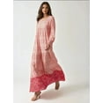 thumbnail image 5 of Printed Viscose Maxi Dress with Crew Neck, 5 of 7