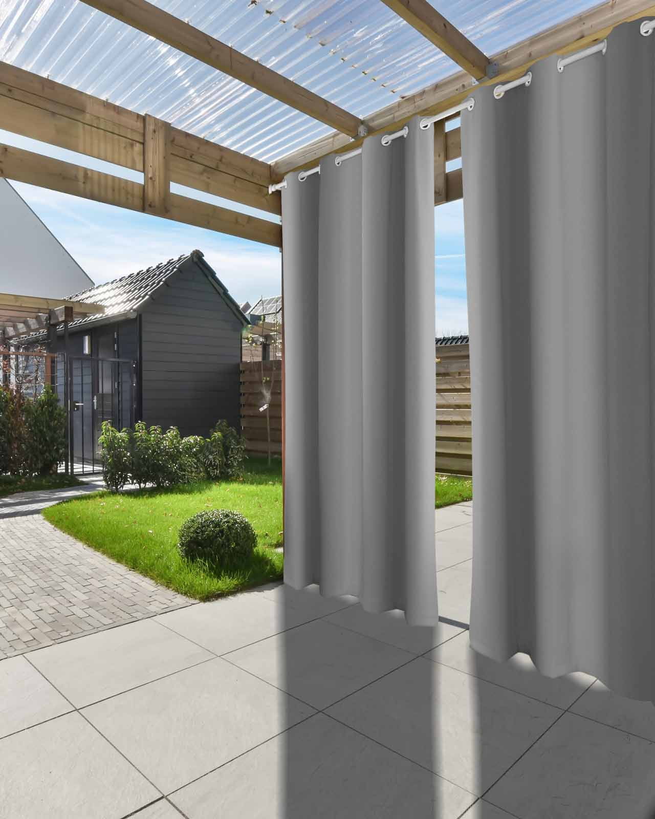 nqOlkjepod Outdoor Curtains for Patio Waterproof, Black Ombre Outdoor Privacy Panels Grommet, Grey Modern Art Farmhouse Blackout Outside Curtains for Porch/Cabana/Pergola/Gazebo 54"x95", 2 Panels