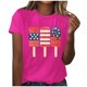 thumbnail image 1 of Blusa informal de manga corta con cuello redondo y estampado suelto de verano para mujer con estilo OAVQHLG3B Store  lin121212, 1 of 4
