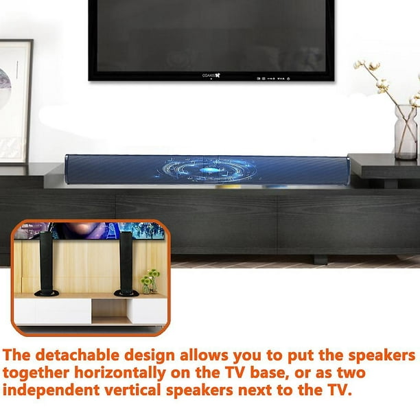 Barre de son détachable Haut-parleur TV, Barre de son TV Barres de son  Bluetooth sans fil avec système audio stéréo 3d Surround Sound System
