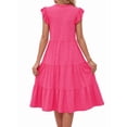 thumbnail image 4 of MOYIKO Summer Dresses for Women Ruffle Sleeve V Neck Midi Dresses Fashion Casual Flowy Beach Vacation Sundress with Pockets, 4 of 7