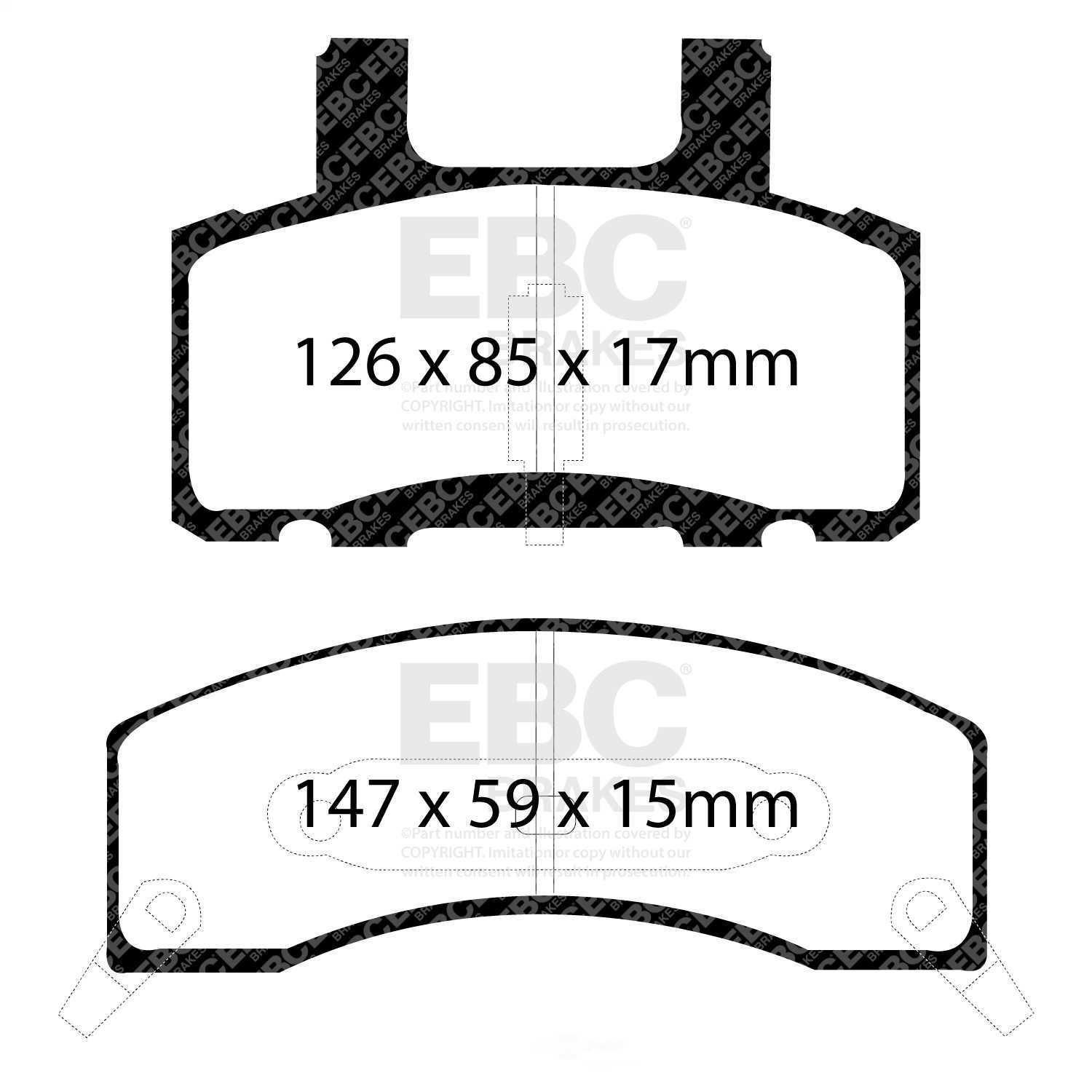 EBC 90-93 Chevrolet C20 8600 LB Greenstuff Front Brake Pads Fits select: 1995-2000 CHEVROLET TAHOE, 1994-1999 DODGE RAM 2500