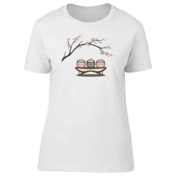 Cute Sushi Rolls, Kawaii Food T-Shirt Women -Image by Shutterstock, Female XX-Large